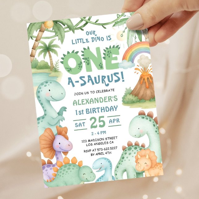 Invitation d'anniversaire de dinosaure pour un pre (Créateur téléchargé)