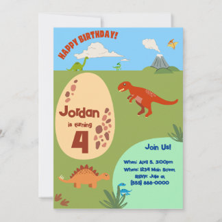 Invitation d'anniversaire de Dinosaure préhistoriq