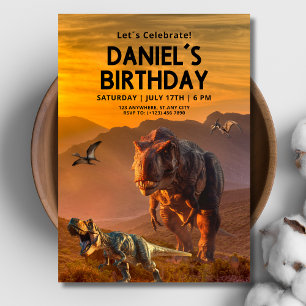 Invitation d'anniversaire de dinosaure, T REX Enfa