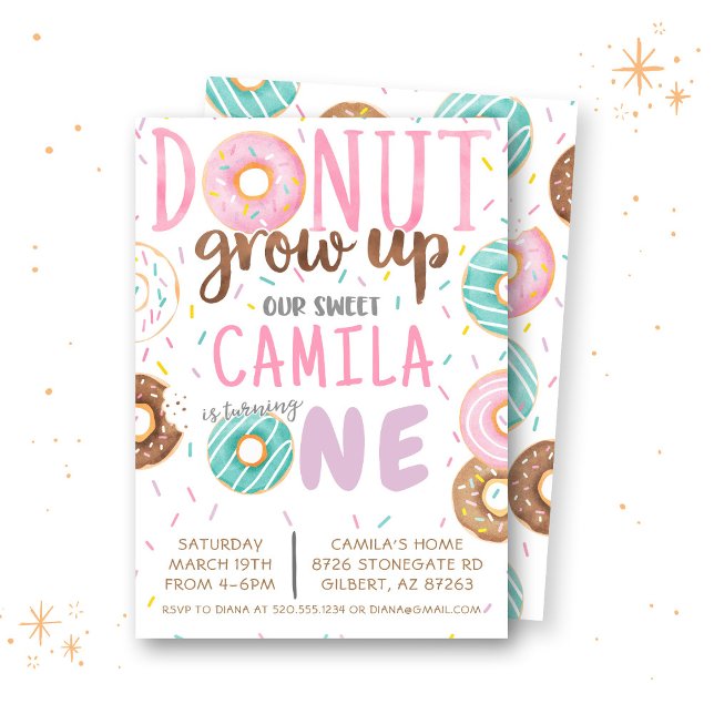 Invitation d'anniversaire de Donut (Créateur téléchargé)