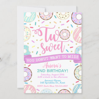 Invitation d'anniversaire de Donut Deux soirées do