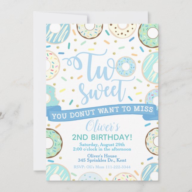 Invitation d'anniversaire de Donut Deux soirées do (Devant)