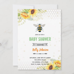 Invitation d'anniversaire de douche abeille à miel