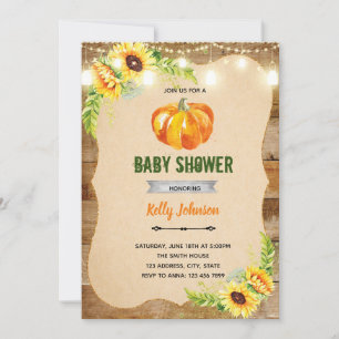 Invitation d'anniversaire de douche de citrouille 