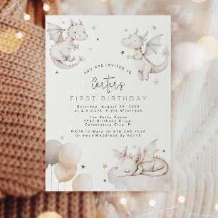 Invitation d'anniversaire de dragon pour enfants
