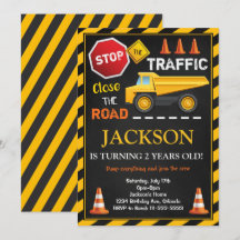 Invitation d'Anniversaire de enfant de camion de c