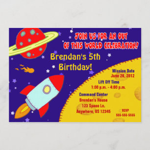 Invitation d'anniversaire de enfant de galaxie de