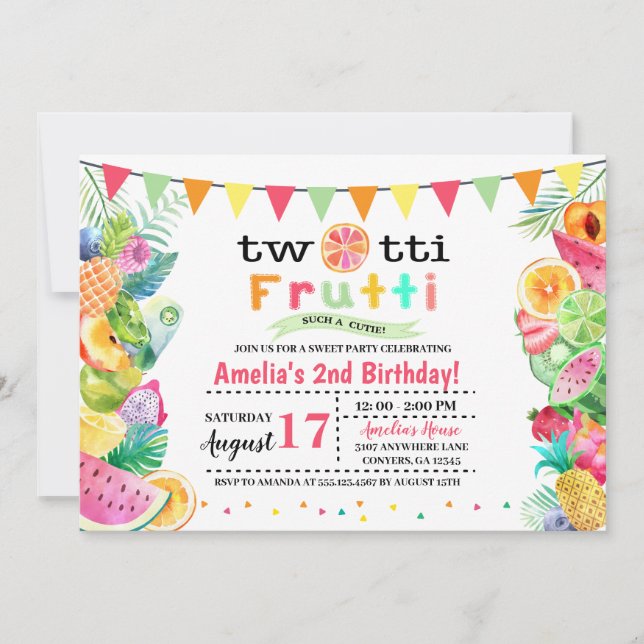 Invitation d'anniversaire de enfant de Twotti (Devant)