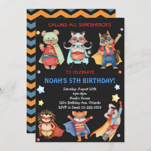 Invitation d'Anniversaire de enfant des superhéros