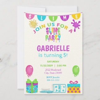 Invitation d'Anniversaire de enfant mince et color
