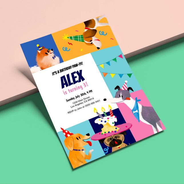 Invitation d'Anniversaire de enfant Paw-ty (Créateur téléchargé)