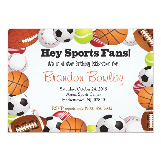 Invitation D Anniversaire De Fan De Sports Zazzle Fr Invitation D Anniversaire De Fan De Sports Zazzle Fr