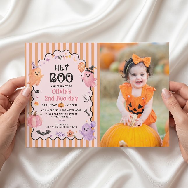 Invitation d'anniversaire de fantôme mignon et eff (Créateur téléchargé)