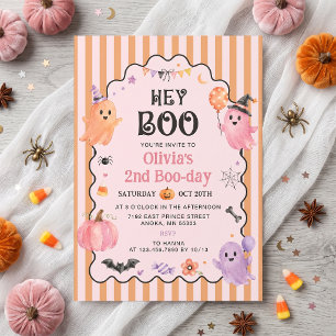 Invitation d'anniversaire de fantôme mignon et eff