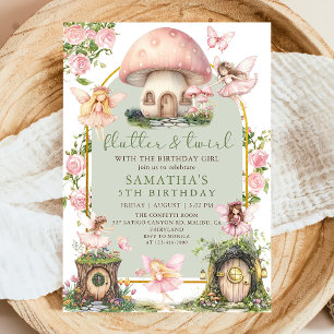 Invitation d'anniversaire de fée de la forêt encha