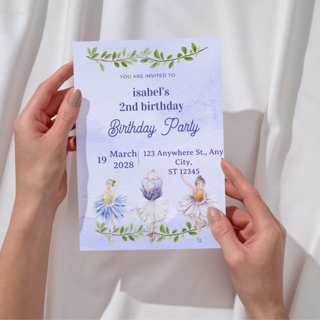 Invitation d'anniversaire de fée pour filles (Créateur téléchargé)
