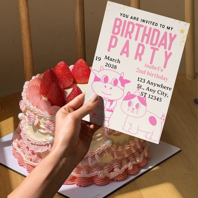 Invitation d'anniversaire de fée pour filles (Créateur téléchargé)