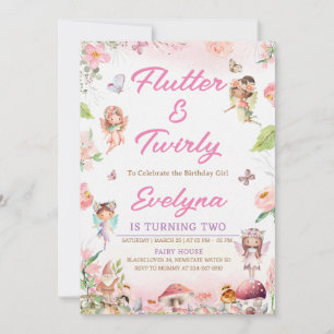 Invitation d'anniversaire de fée qui voltige et to