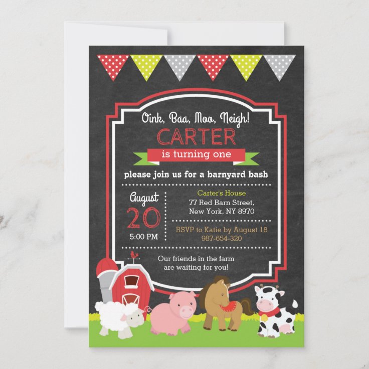 Invitation D Anniversaire De Ferme Zazzle Fr