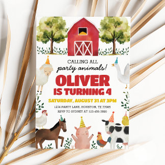 Invitation d'anniversaire de ferme