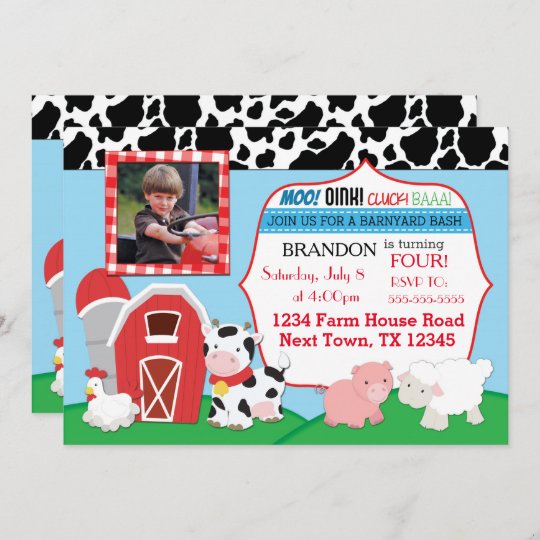 Invitation D Anniversaire De Ferme Zazzle Fr