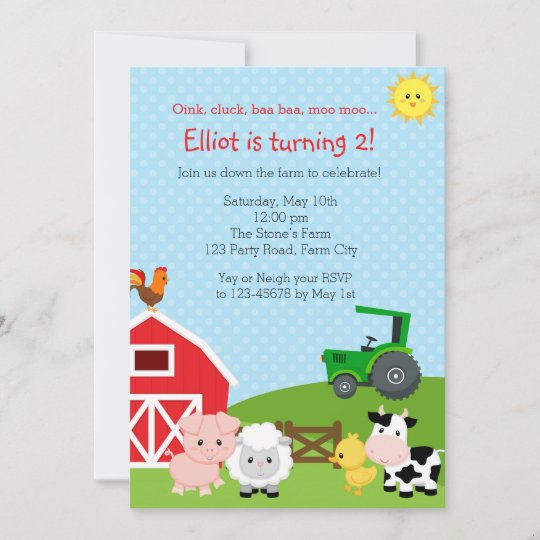Invitation D Anniversaire De Ferme Avec Le Zazzle Fr