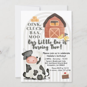 Invitation d'anniversaire de ferme Barnyard Anim
