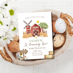 Invitation d'anniversaire de ferme, Barnyard Birth