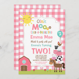 Invitation d'anniversaire de ferme Barnyard fête d