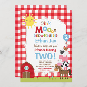 Invitation d'anniversaire de ferme Barnyard fête d