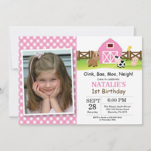 Invitation d'anniversaire de ferme Barnyard Party