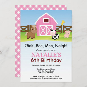 Invitation d'anniversaire de ferme Barnyard Party