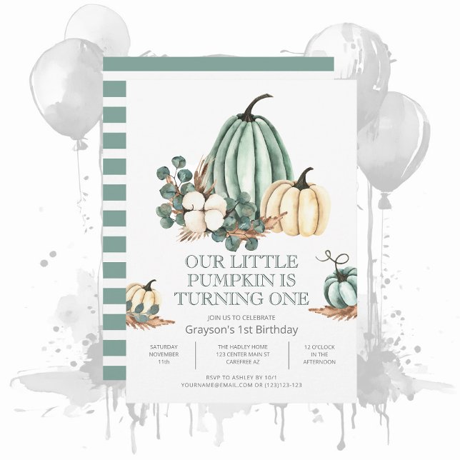 Invitation d'anniversaire de ferme de citrouille d (Créateur téléchargé)