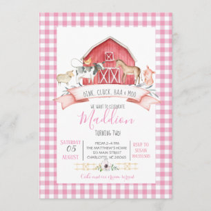 invitation d'anniversaire de ferme, fête de ferme 