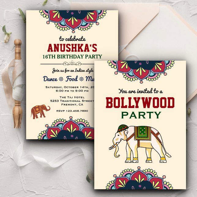 Invitation d'anniversaire de fête Bollywood de sty (Créateur téléchargé)