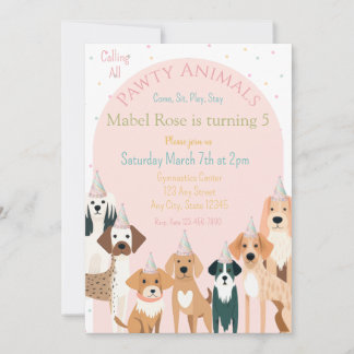 Invitation d'anniversaire de fête de chien