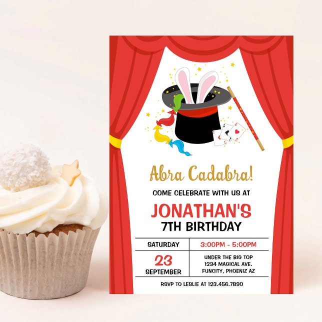 Invitation d'anniversaire de fête de magicien de s (Créateur téléchargé)