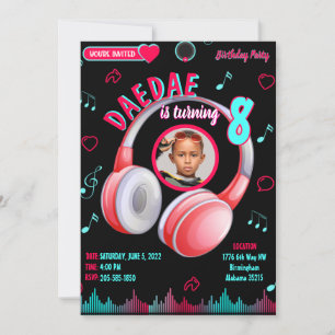 Invitation d'anniversaire de fête de musique Versi
