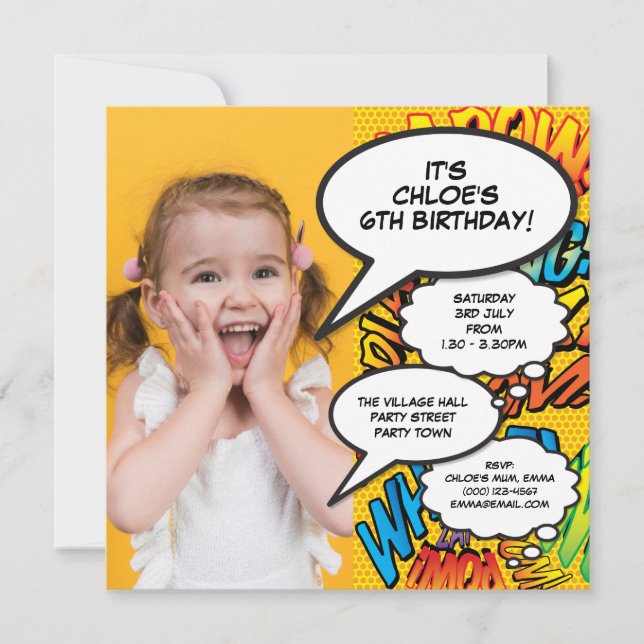 Invitation d'anniversaire de fête de photo amusant (Devant)