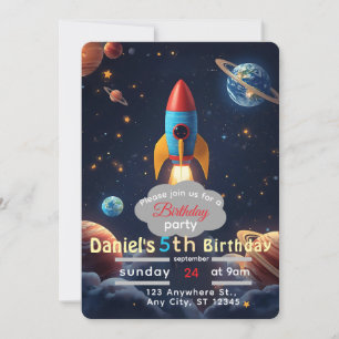 Invitation d'anniversaire de fête d'espace de déco