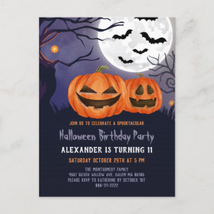 Invitation d'anniversaire de fête d'Halloween avec