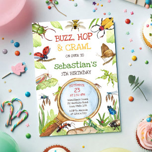 Invitation d'anniversaire de fête d'insectes