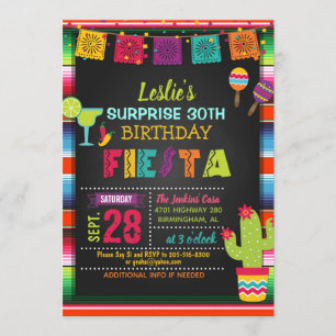 Invitation d'anniversaire de fiesta - frontière de