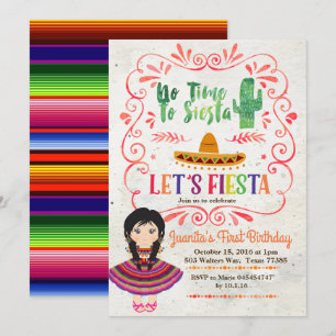 Invitation d'anniversaire de fiesta mexicaine de