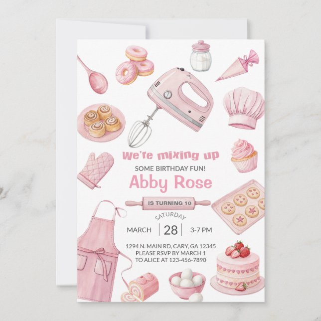 Invitation d'anniversaire de fille amusante de cui (Devant)