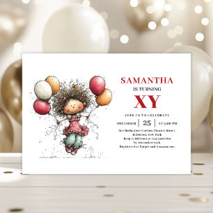 Invitation d'anniversaire de fille amusante et fan