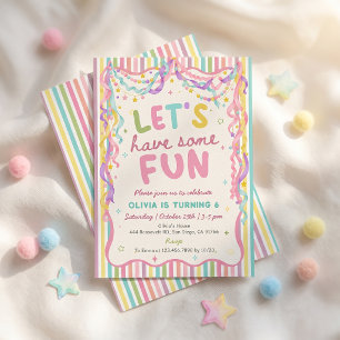 Invitation d'anniversaire de fille amusante et fan