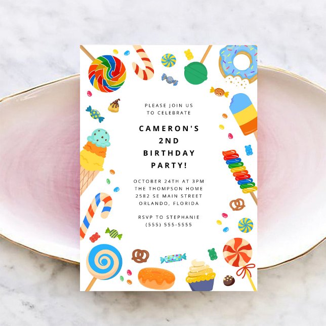 Invitation d'anniversaire de fille au pays des bon (Créateur téléchargé)