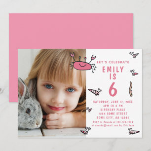 Invitation d'anniversaire de fille d'animaux de me