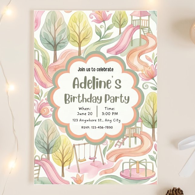 Invitation d'anniversaire de fille de parc modifia (Créateur téléchargé)